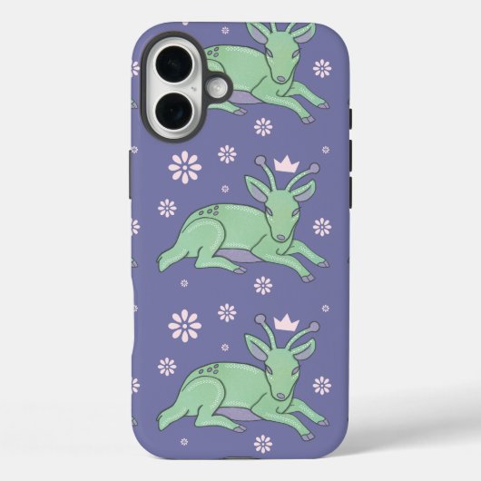Alien-Hirsch-Volkskunst | Whimsical grüner Hirsch Case-Mate iPhone Hülle (Rückseite)