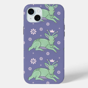Alien-Hirsch-Volkskunst Whimsischer grüner Hirsc Case-Mate iPhone Hülle