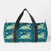 Alien-Hirsch-Volkskunst | Whimsischer grüner Hirsc Duffle Bag (Rückseite)