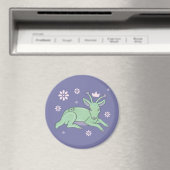 Alien-Hirsch-Volkskunst | Whimsischer grüner Hirsc Magnet (In Situ (Geschirrspüler))