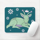 Alien-Hirsch-Volkskunst | Whimsischer grüner Hirsc Mousepad (Mit Mouse)