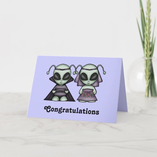 Alien-Hochzeits-Karte Karte (Vorderseite)