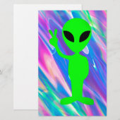 Alien Hologramm Briefpapier (Vorne/Hinten)