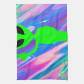 Alien Hologramm Geschirrtuch (Vertikal)