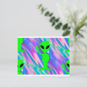 Alien-Hologramm Postkarte (Stehend Vorderseite)