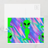 Alien-Hologramm Postkarte (Vorne/Hinten)