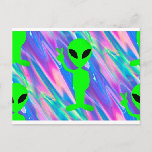 Alien-Hologramm Postkarte (Vorderseite)
