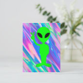 Alien Hologramm Postkarte (Stehend Vorderseite)
