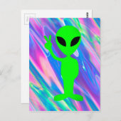 Alien Hologramm Postkarte (Vorne/Hinten)