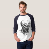 Alien Horror Skull T-Shirt – Dark Sci-Fi Creature  (Vorne ganz)