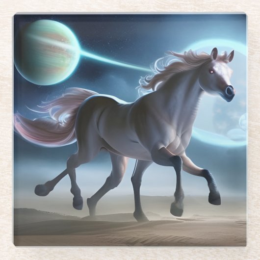 Alien Horse Glasuntersetzer (Vorderseite)