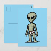 Alien-Hose Postkarte (Vorne/Hinten)