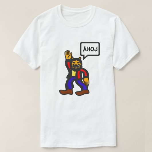 Alien humanoid und tschechisch ahoj T-Shirt (Design vorne)