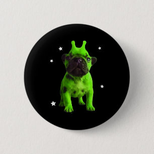 Alien-Hund-Meme Retro Dummer Hund Vintage Weltraum Button