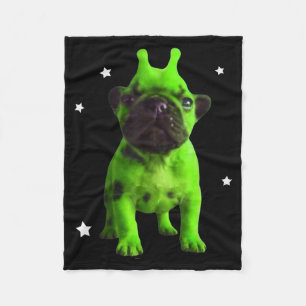 Alien-Hund-Meme Retro Dummer Hund Vintage Weltraum Fleecedecke