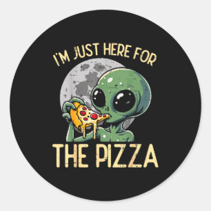 Alien Ich bin nur hier für Zza Lustige Lebensmitte Runder Aufkleber