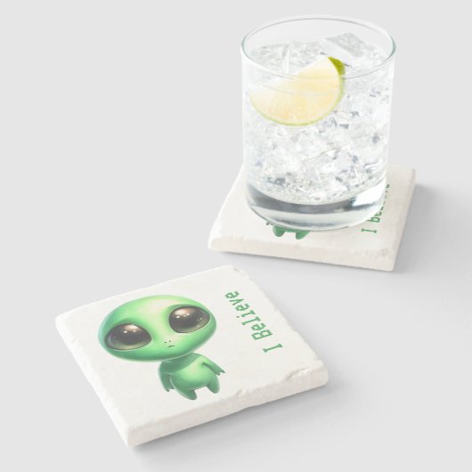 Alien - Ich glaube Steinuntersetzer (Seitenansicht)