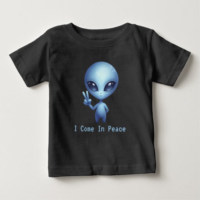 Alien - ich komme in Frieden Baby T-shirt (Vorderseite)