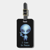 Alien - ich komme in Frieden Gepäckanhänger (Vorderseite vertikal)