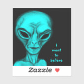 Alien, ich wollte zu glauben aufkleber (Blatt)