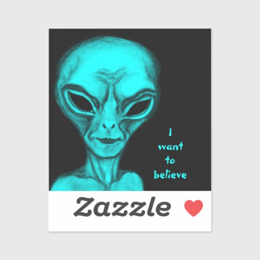 Alien, ich wollte zu glauben aufkleber (Blatt)