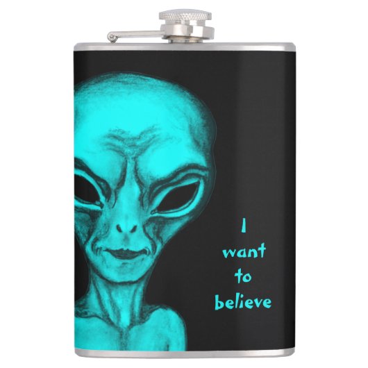 Alien, ich wollte zu glauben flachmann (Vorderseite)