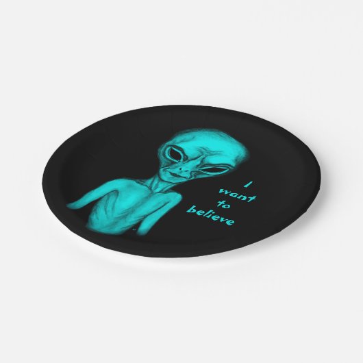 Alien, ich wollte zu glauben pappteller (Schrägansicht)