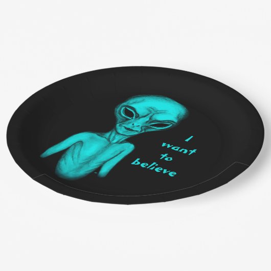 Alien, ich wollte zu glauben pappteller (Schrägansicht)