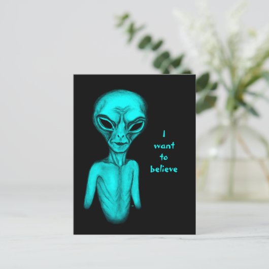Alien, ich wollte zu glauben Postcard Postkarte (Stehend Vorderseite)