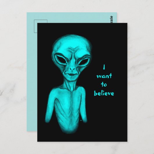 Alien, ich wollte zu glauben Postcard Postkarte (Vorne/Hinten)