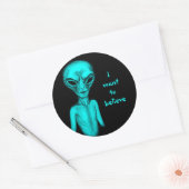 Alien, ich wollte zu glauben runder aufkleber (Umschlag)