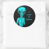 Alien, ich wollte zu glauben runder aufkleber (Tasche)