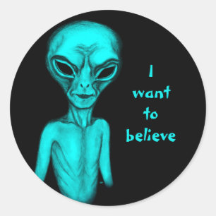 Alien, ich wollte zu glauben runder aufkleber