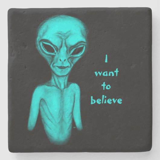 Alien, ich wollte zu glauben steinuntersetzer (Vorderseite)