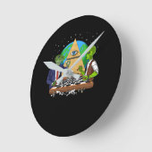 Alien Illuminati Runde Wanduhr (Winkel)