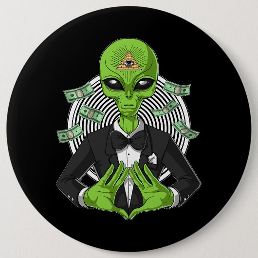 Alien Illuminati Verschwörung Button (Vorderseite)