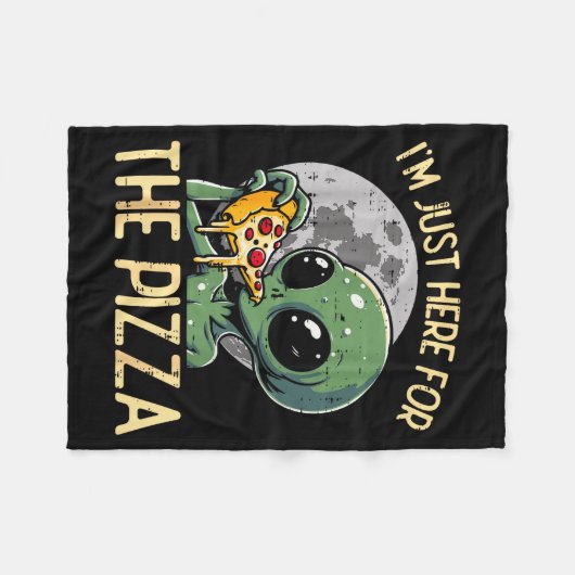 Alien Im Just Here For Zza Funny Food Snack Women Fleecedecke (Vorderseite (Horizontal))