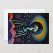 Alien im Stil der 1940er Jahre mit einem Halo-Band Postkarte (Vorne/Hinten)