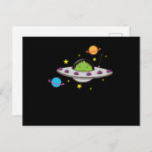 Alien im Ufo Postkarte (Vorne/Hinten)