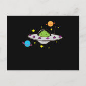 Alien im Ufo Postkarte (Vorderseite)