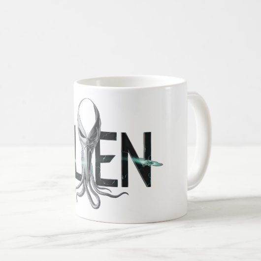 Alien im Weltraum Kaffeetasse (VorderseiteRechts)