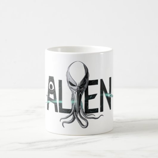 Alien im Weltraum Kaffeetasse (Mittel)