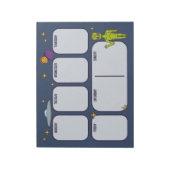Alien im Weltraum mit Flying Saucer Planner Pad Notizblock (Rotiert)