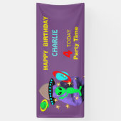 Alien im Weltraum Spaß Kinder Niedliches Party Banner (Vertikal)