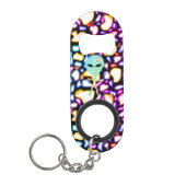 Alien in der Galaxie Mini Flaschenöffner (Vorderseite)