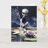 Alien in der Natur Karte (Gelbe Blume)