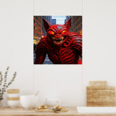 Alien in der Stadt KI Alien Poster (Küche)