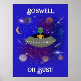 Alien in einem Raumschiff mit einem neuen T - Shir Poster