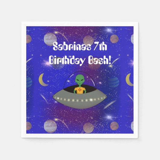 Alien in einem Raumschiff mit einem neuen T - Shir Serviette (Vorderseite)