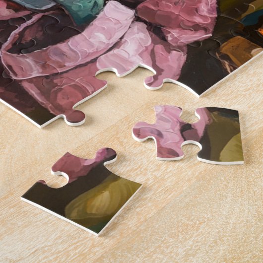 Alien in einem rosa Gewand mit Kaffee Puzzle (Seite)